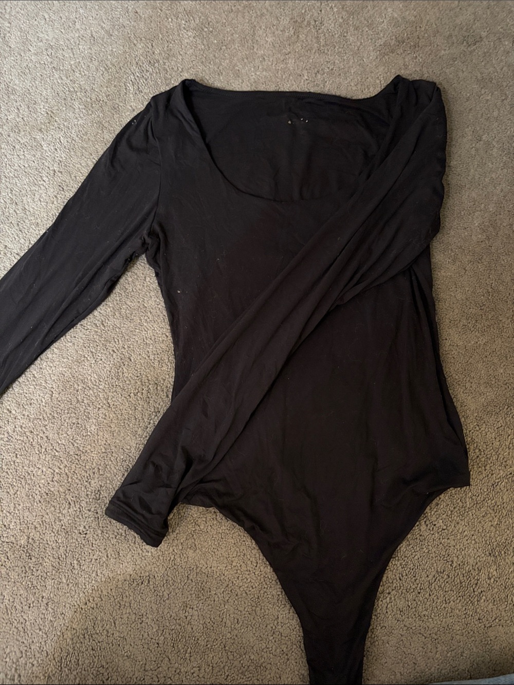 Black Long-Sleeve Scoop Neck Bodysuit - Women